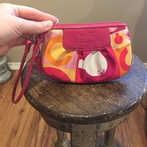 Coach Pink/Orange/Yellow Wristlet