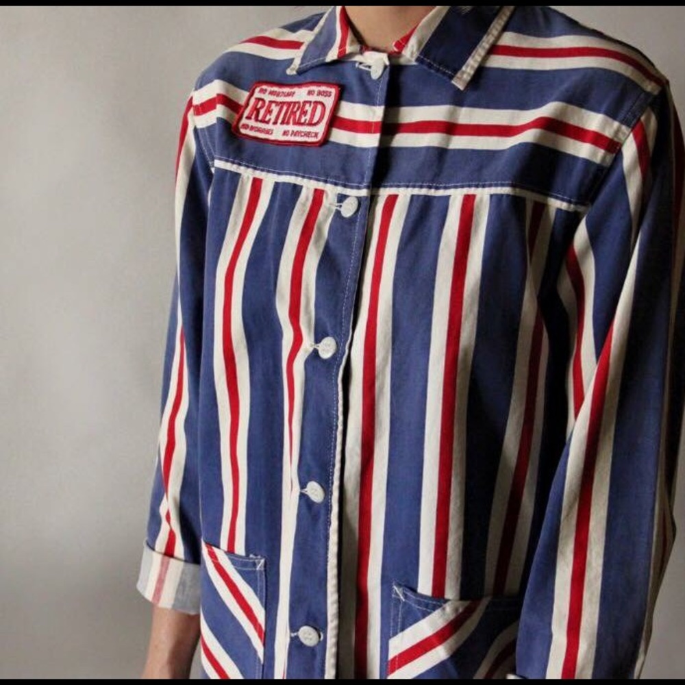 Vintage Striped Workwear Retired Jacket
