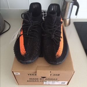 Yeezy 350 v2 black and orange