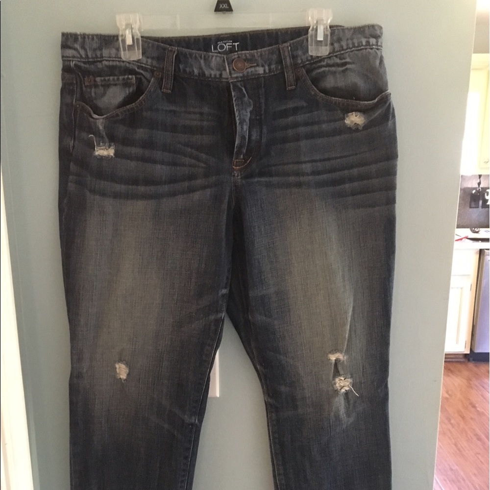 Size 12 Loft Denim Boyfriend Capris