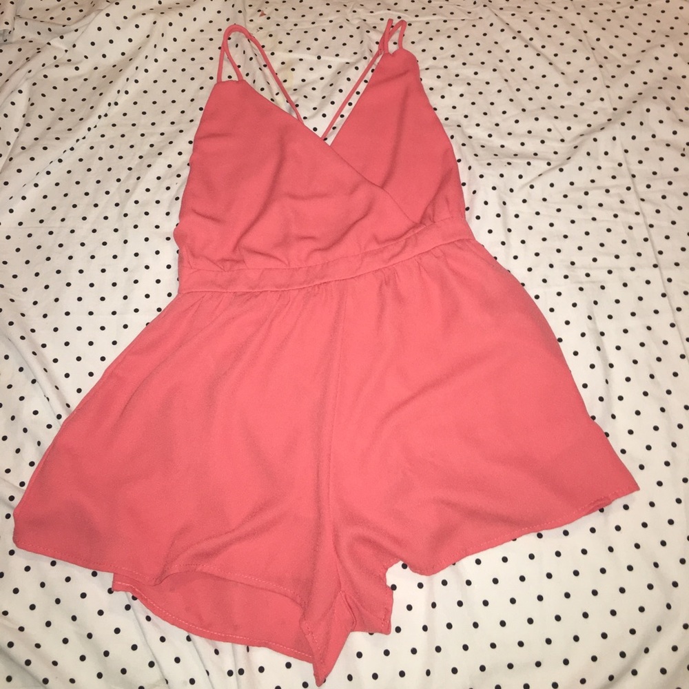 Orange Romper with pockets