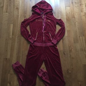 Burgundy Velour Onesie