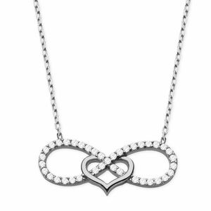 925 Sterling Silver Heart and Eternity CZ