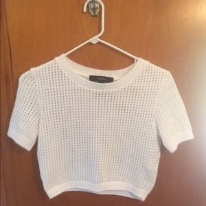 White Sweater crop top. Forever 21