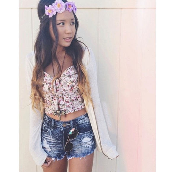 GLORIA acid washed denim shorts - DARK DENIM - Picture 3 of 6