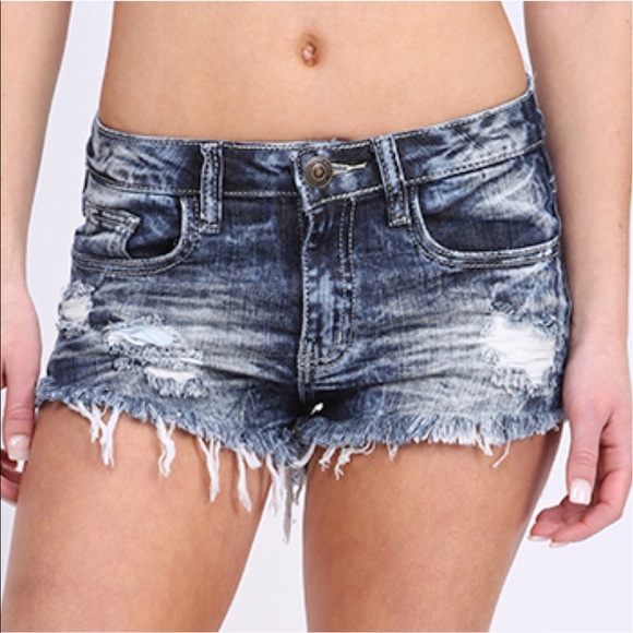 GLORIA acid washed denim shorts - DARK DENIM - Picture 6 of 6