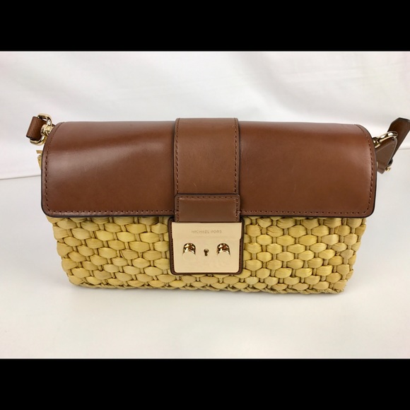 Michael Kors Handbags - Michael Kors Straw Gabriella Crossbody / Clutch