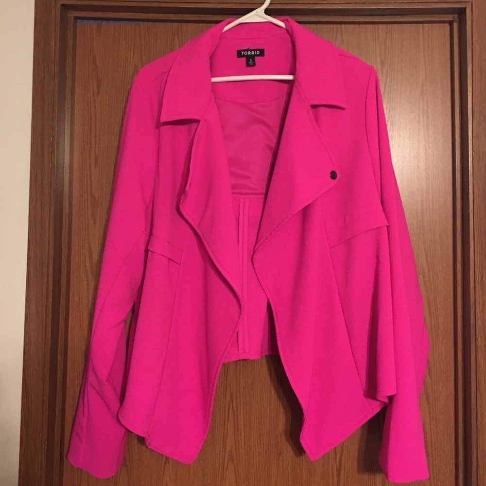 Drape front blazer