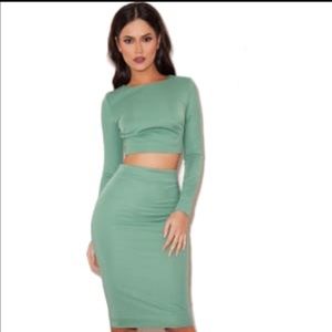 House of CB two piece mint green set