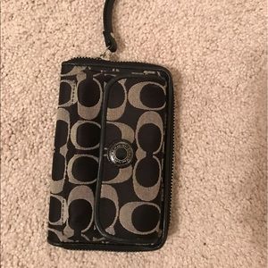 Coach black wristlet