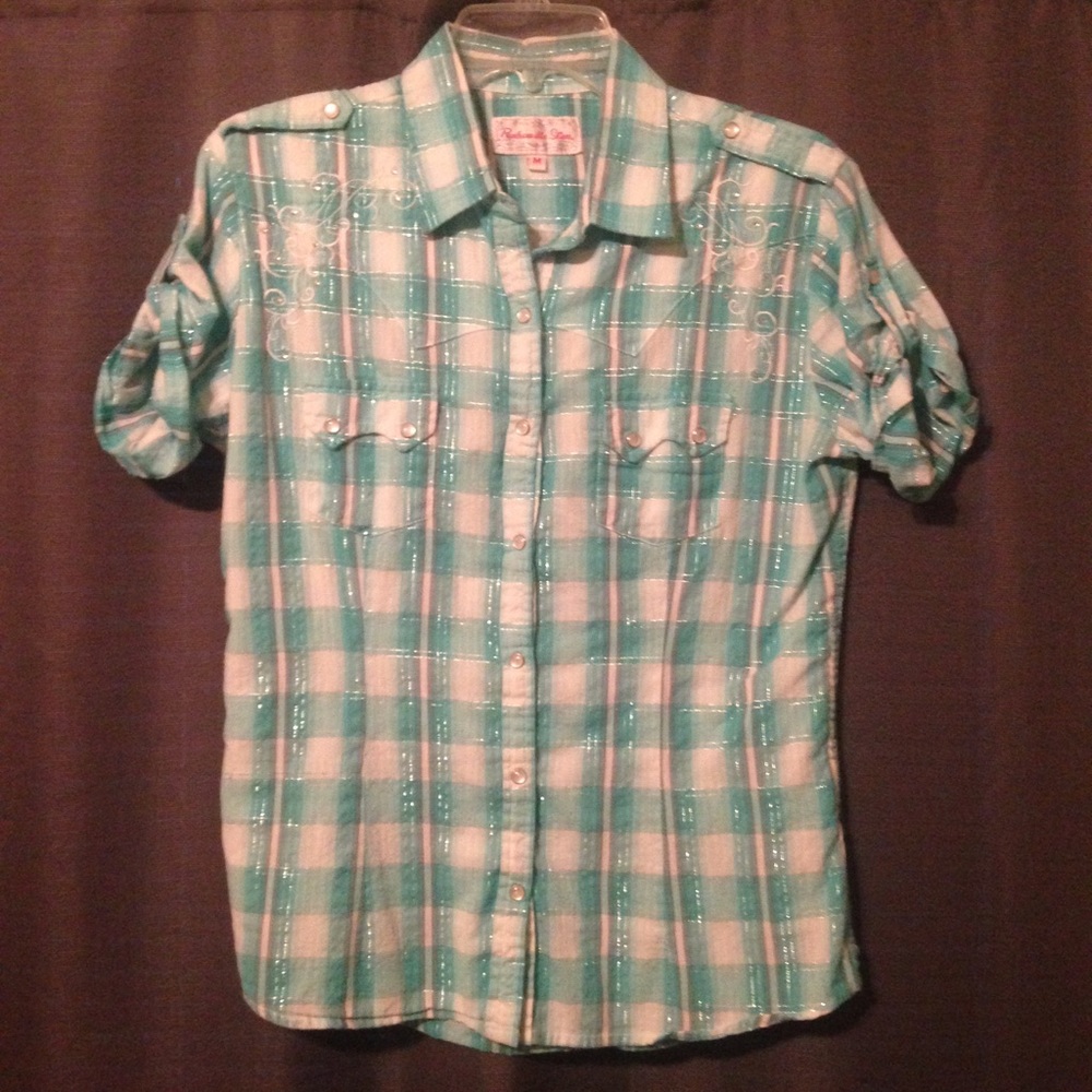 Panhandle Slim plaid short sleeve western shirt