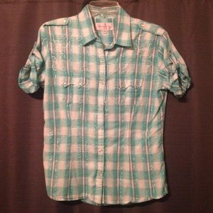 Panhandle Slim plaid short sleeve western shirt