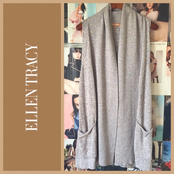 Ellen Tracy Sweaters - Ellen Tracy | sleeveless long cardigan