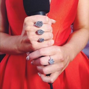 Kendra Scott Naomi Double Ring Platinum Drusy