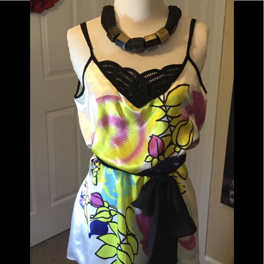 Floral dressy tank blouse