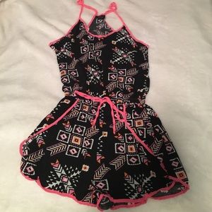 Black and pink romper