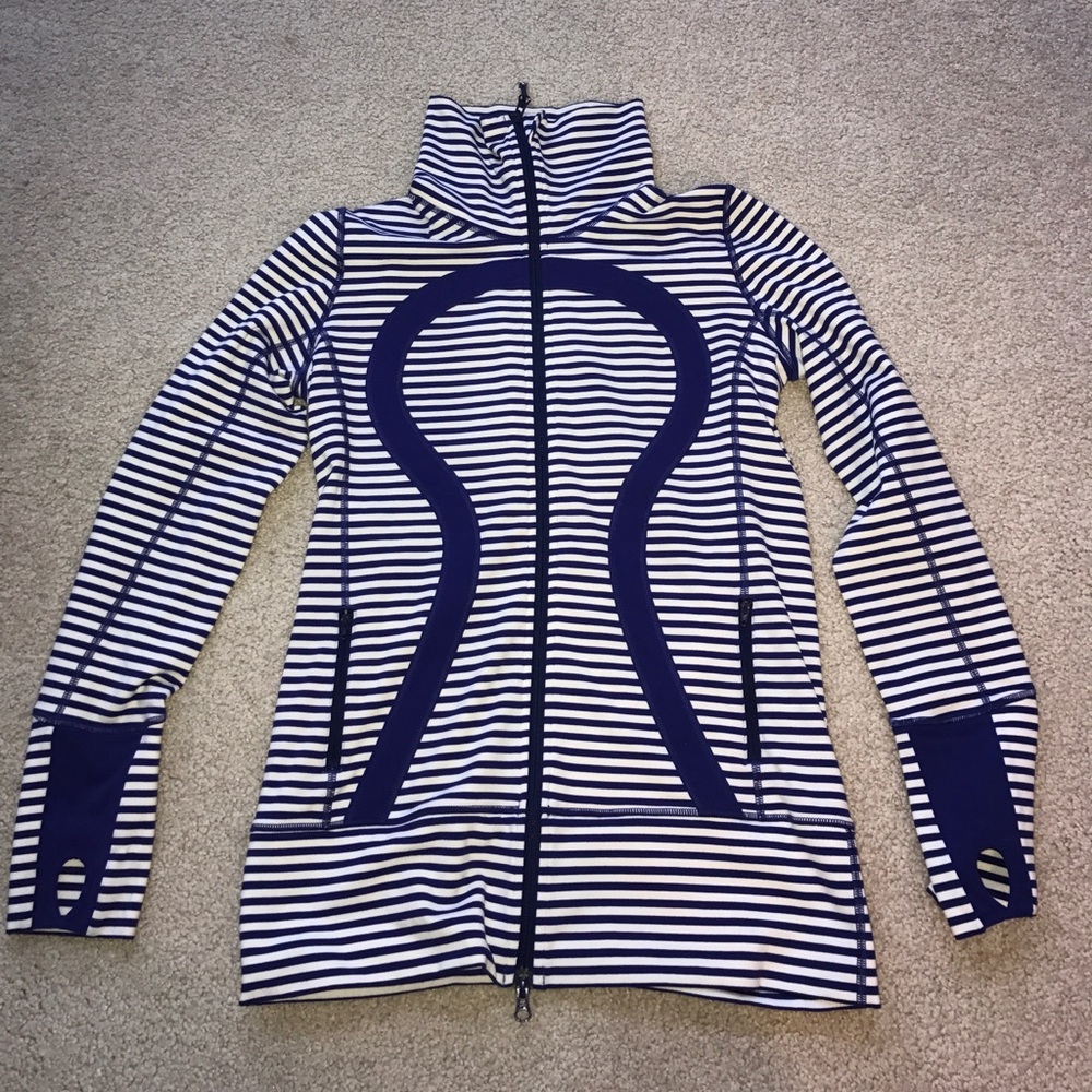 EUC Lululemon In Stride Striped Jacket