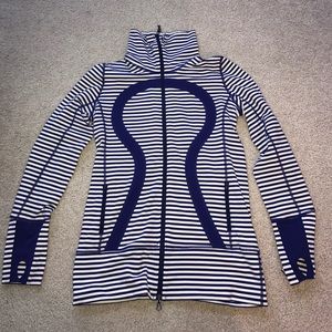 EUC Lululemon In Stride Striped Jacket