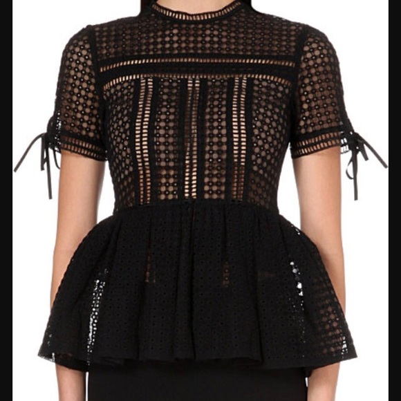 Self portrait new peplum lace top - Picture 2 of 4