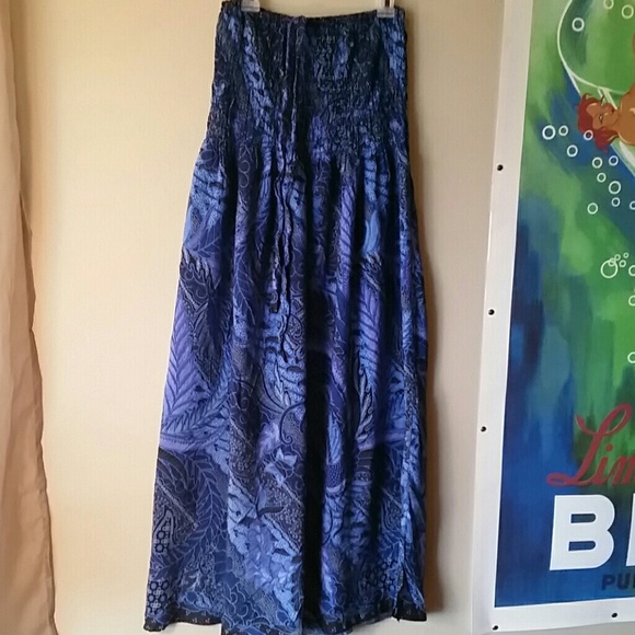 Dresses & Skirts - Blue and black strapless/halter dress/skirt
