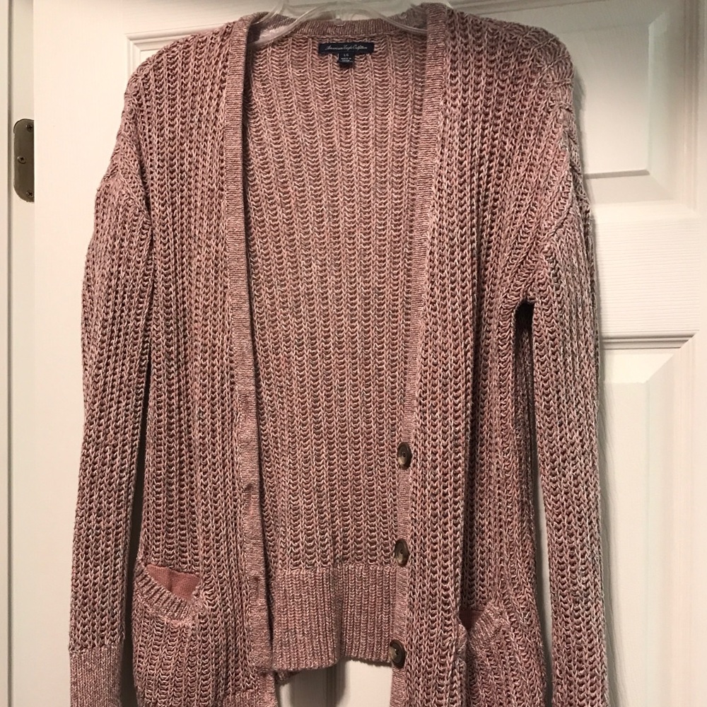 American Eagle Purple Knit Cardigan Size L