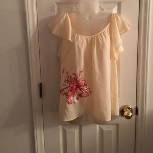 LOFT flutter sleeve summer shirt