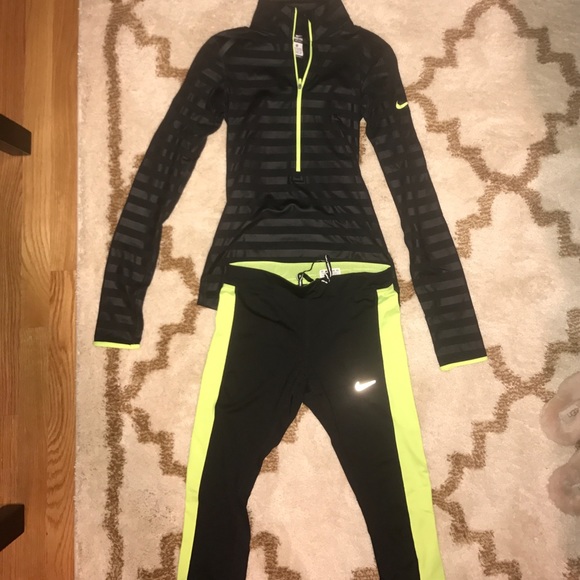 Black and yellow Nike pro dri-fit set - Picture 1 of 1