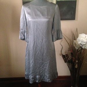 Tahari Shiny Gray Dress