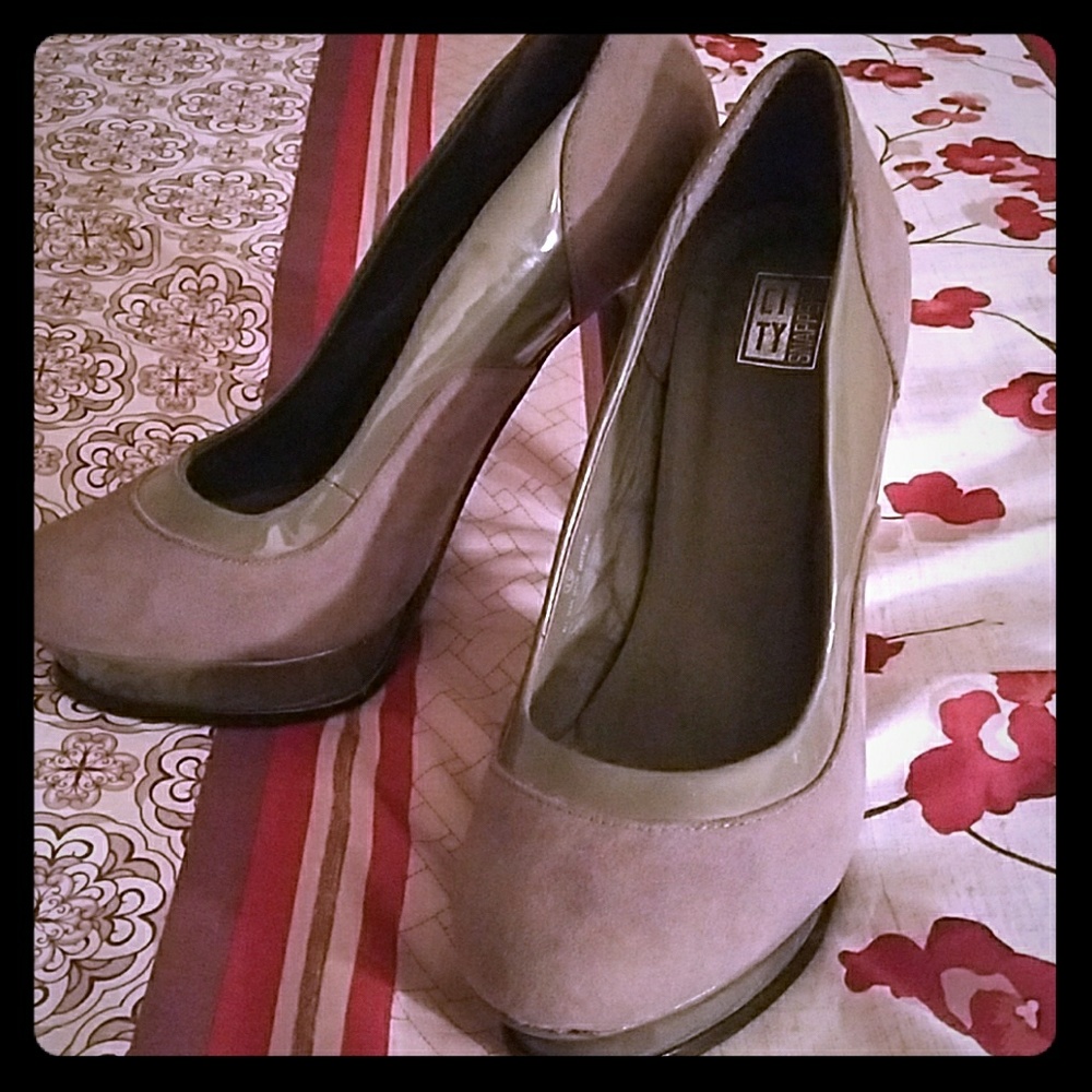 Grey Platform heels