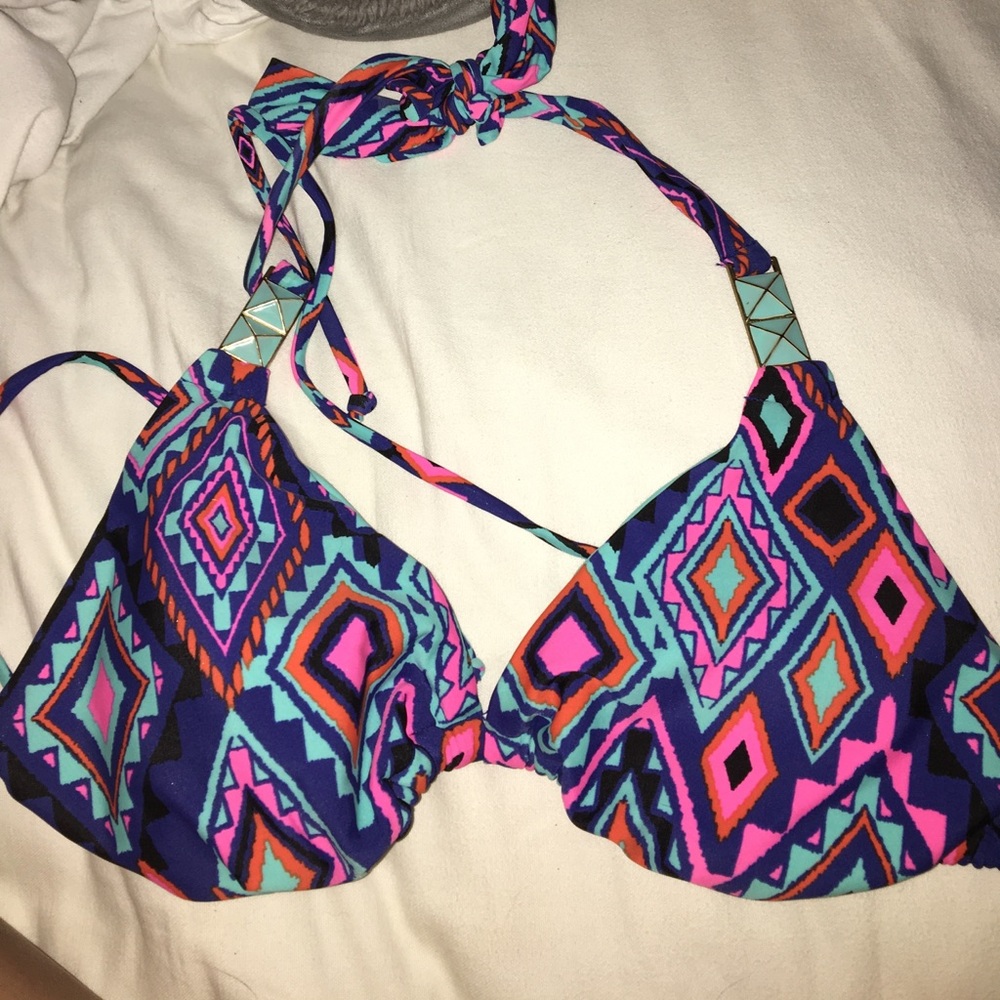 patterned bikini top