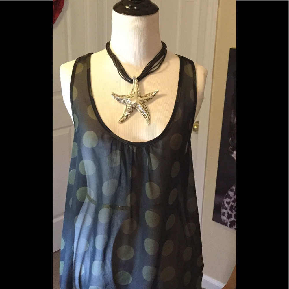 Sheer High-Low tank top