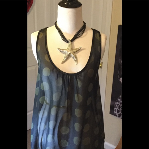Sheer High-Low tank top - Picture 1 of 3