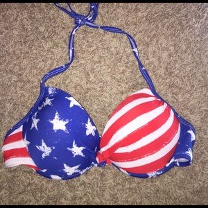 Push up American Flag Bikini Top Xhilaration
