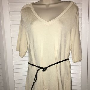 Jones New York Cream Sweater and thin Belt