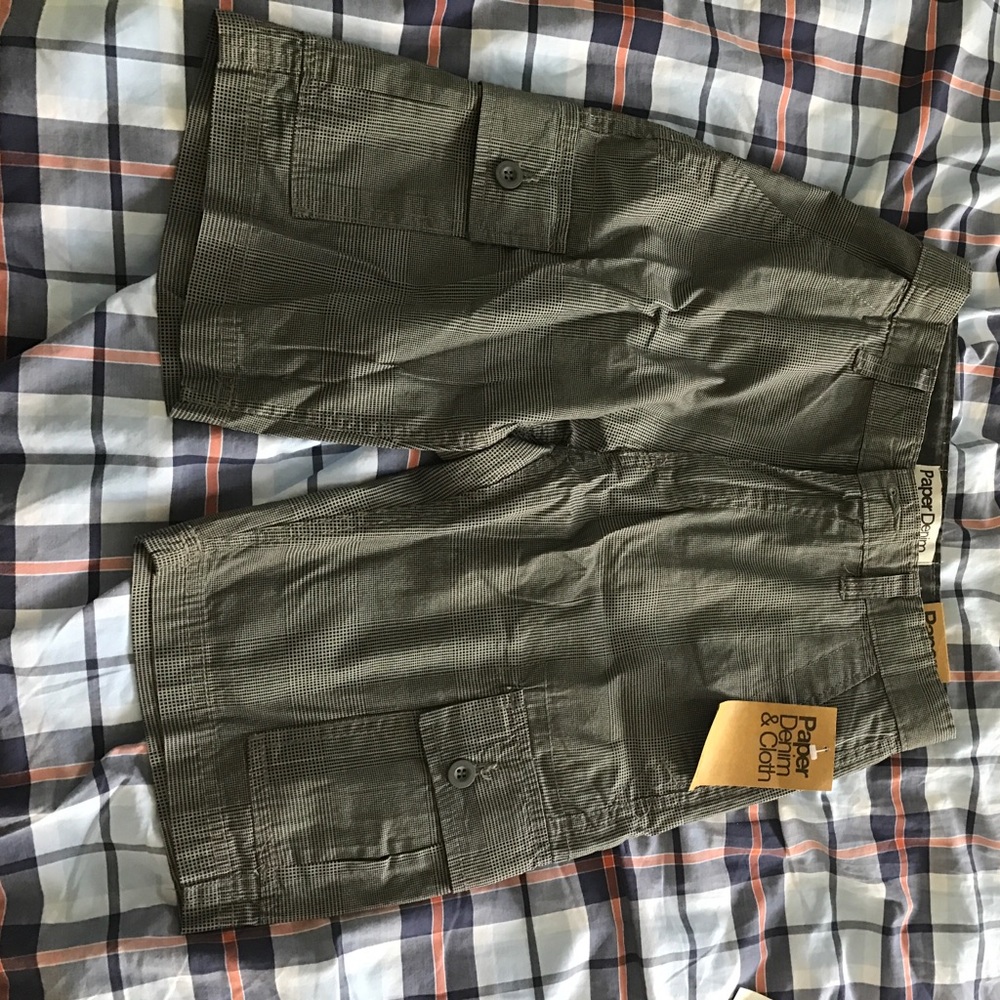 Brand New Plaid Boys Cargo Shorts