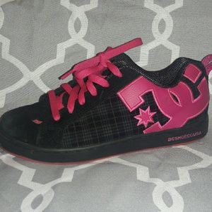 Black and pink DC skate shoes
