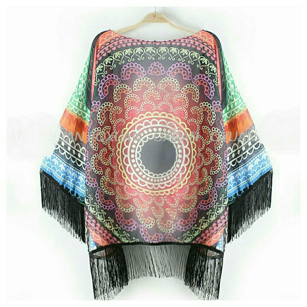 🎈REDUCED: Multicolored Tassled Kimono - Picture 2 of 7
