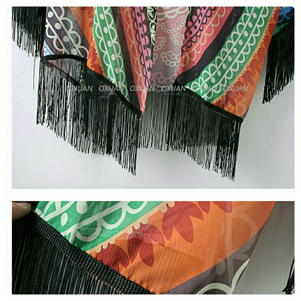 🎈REDUCED: Multicolored Tassled Kimono - Picture 4 of 7