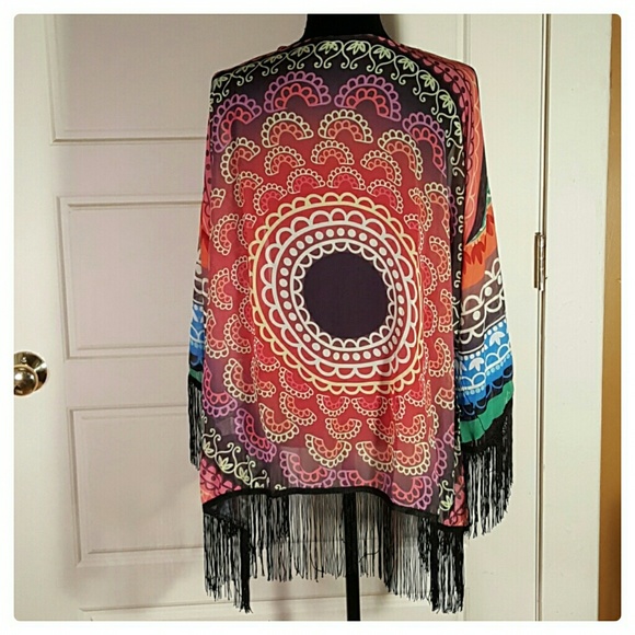🎈REDUCED: Multicolored Tassled Kimono - Picture 6 of 7