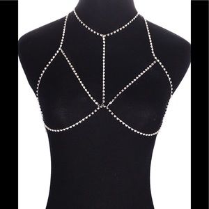 Bra Rhinestone Body Chain Necklace