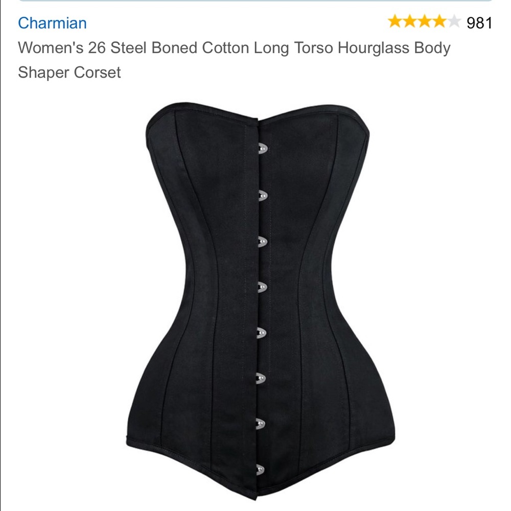 Black corset with metal boning