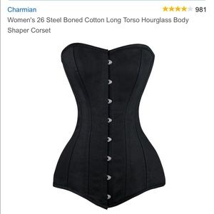 Black corset with metal boning