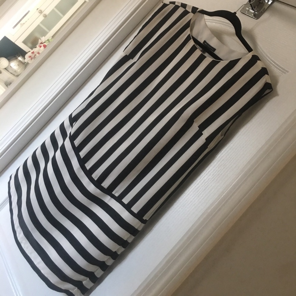 Mango Collection Black/white stripe Dress! Sz 6