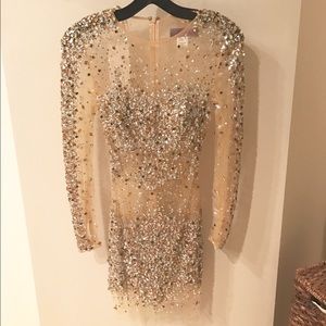 Jovani Nude Sparkle Rhinestone Dress 7757