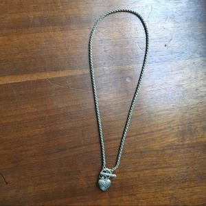 Silver choker with heart charm