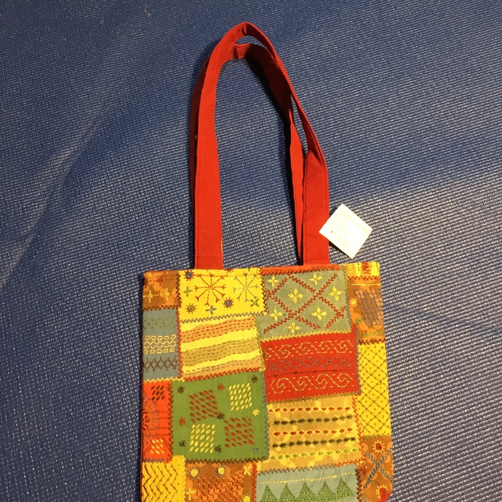 India patchwork small tote
