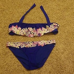 American eagle bandeau floral bathing suit