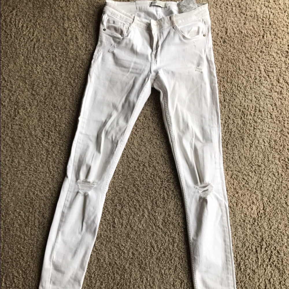 Zara Skinny fit white jeans