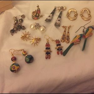 Lot of vintage costume earrings