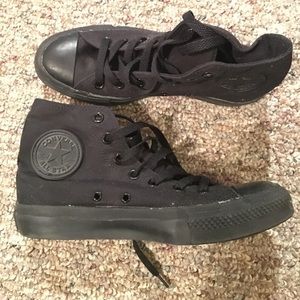 All Black Converse High Top Shoes